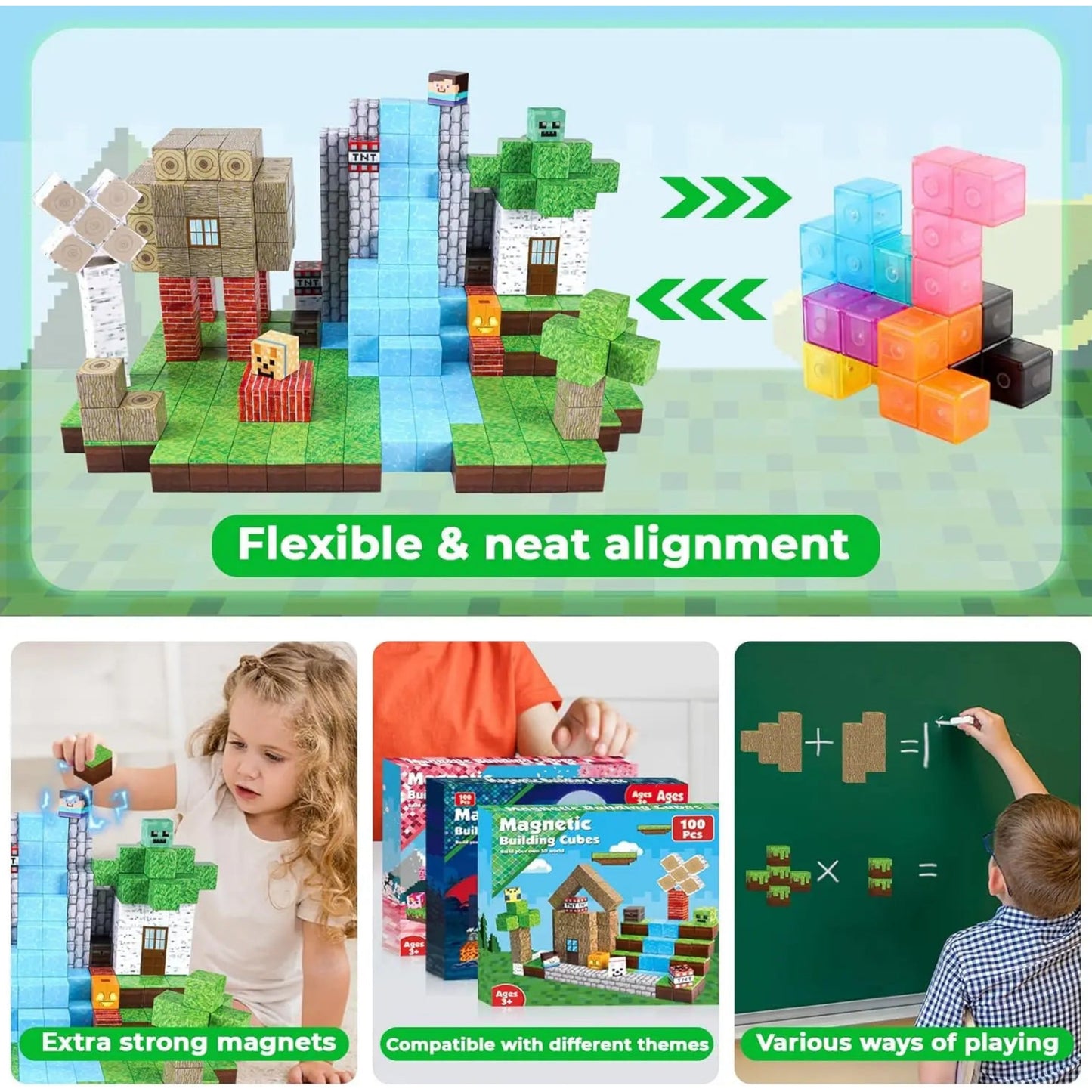 📢 Minecraft Fans: Creative Kids Magnetic Block Set [HALF-PRICE]